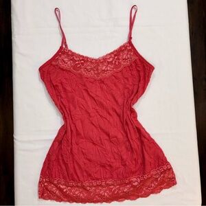 Maurices Coral Wrinkle Y2K Cami- Medium